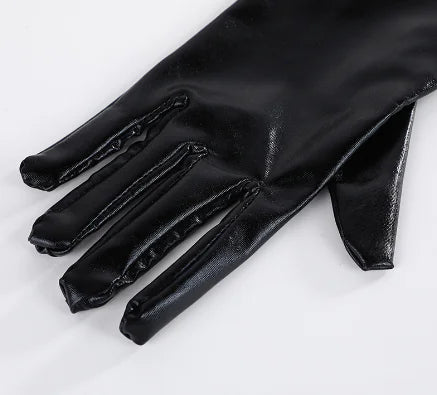 Dark Elegance PU Leather Gloves