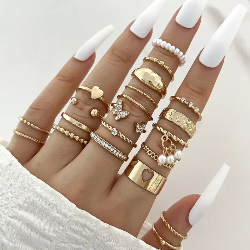 Chic Oil Drip Knuckle Ring Collection