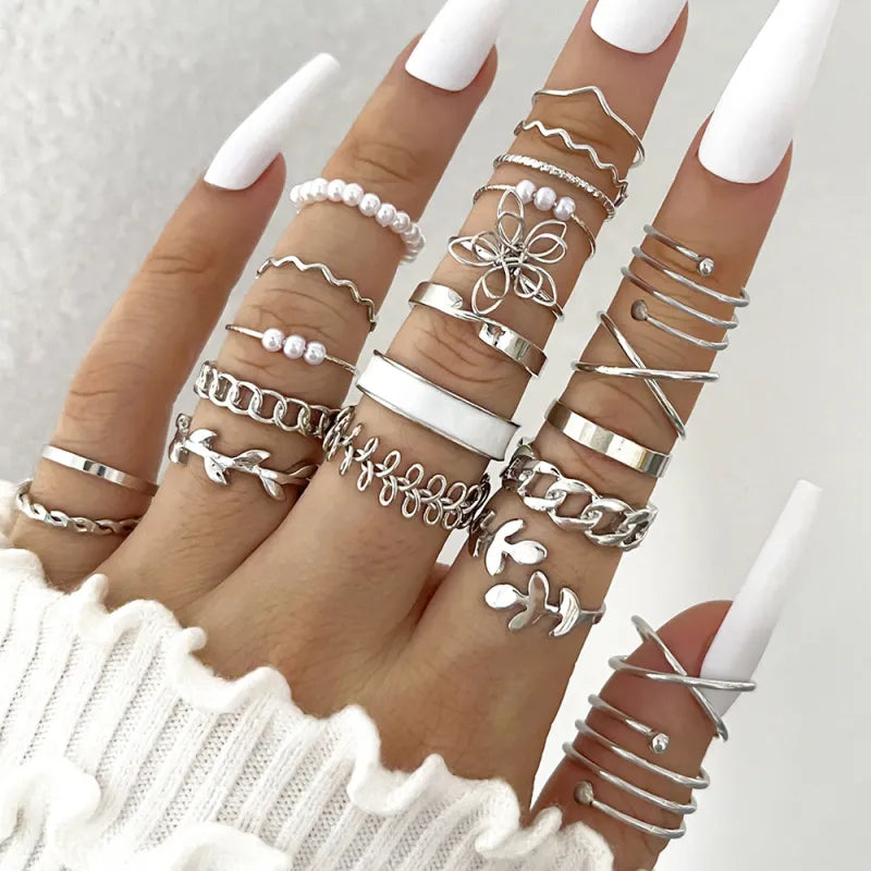 Chic Oil Drip Knuckle Ring Collection
