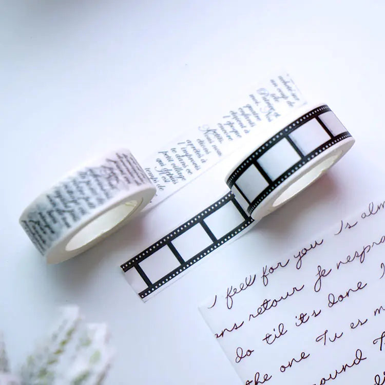 Chic Monochrome Letter Washi Tape
