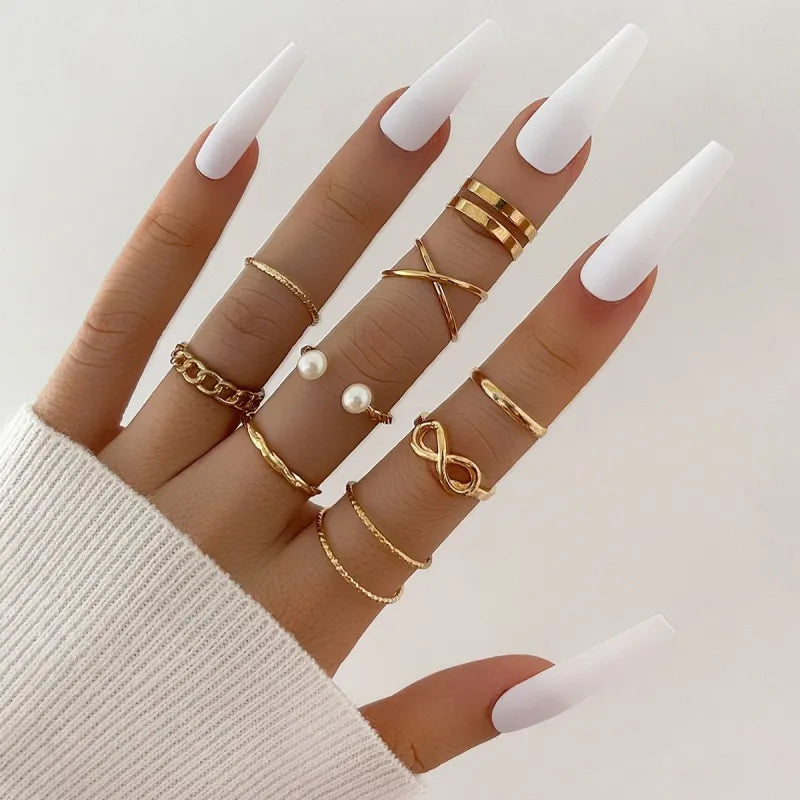 Chic Oil Drip Knuckle Ring Collection