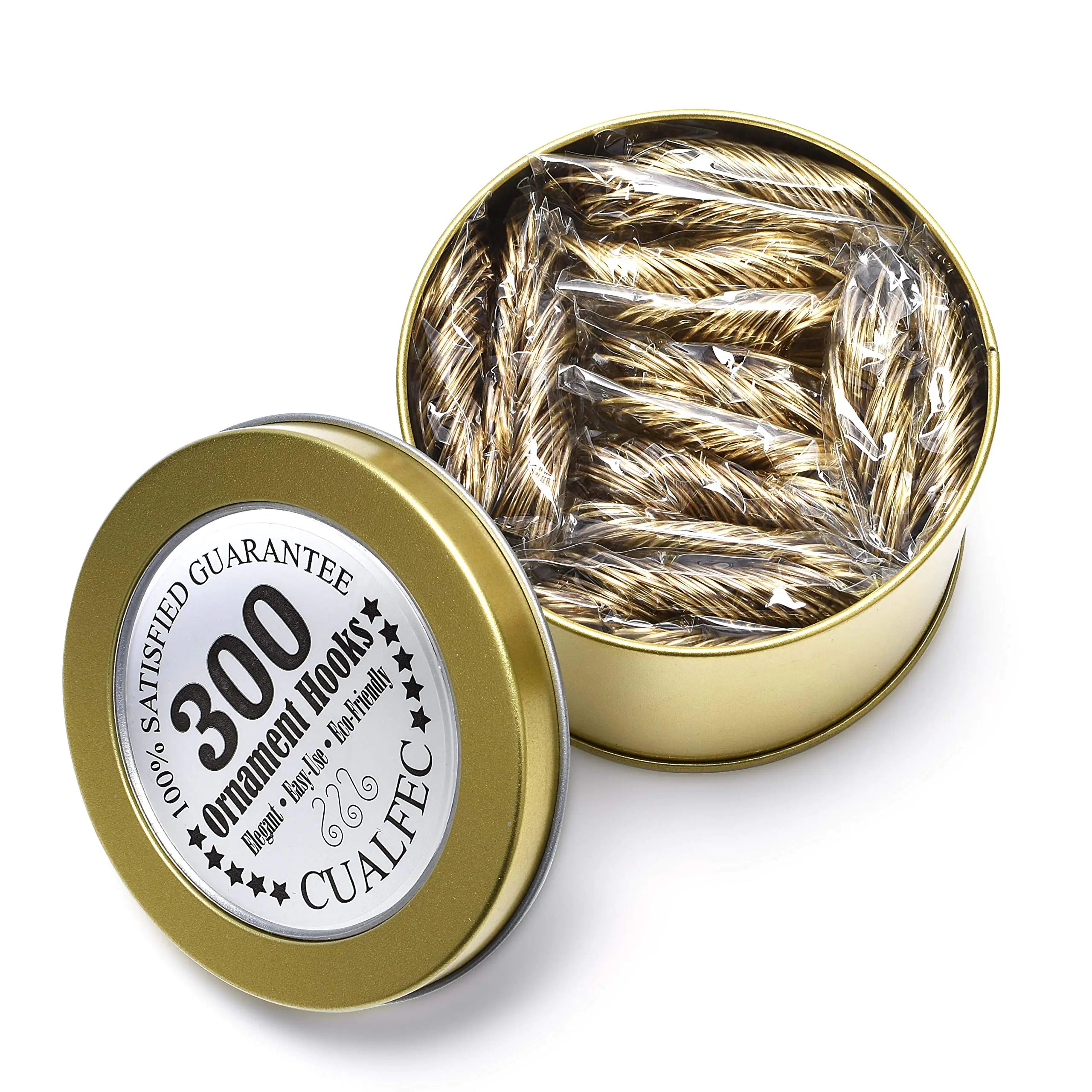 CUALFEC Christmas Ornaments Hooks Christmas Tree Hanger Great for Christmas Tree Decoration - 300 / Gold