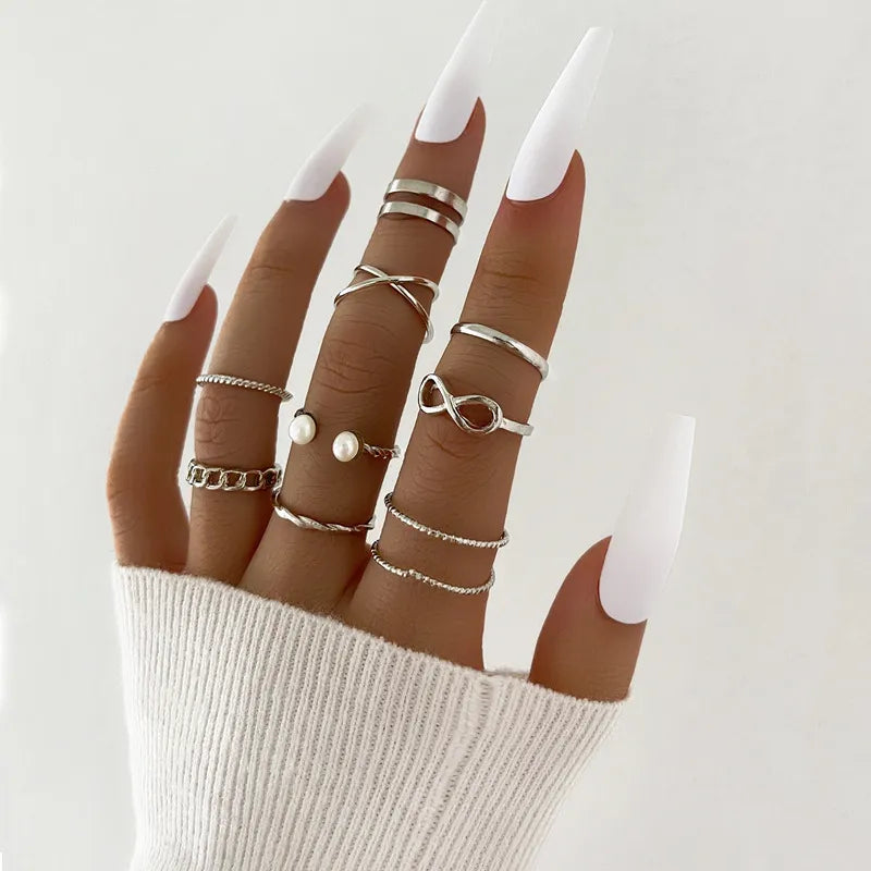 Chic Oil Drip Knuckle Ring Collection