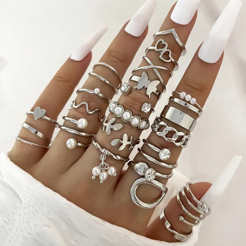 Chic Oil Drip Knuckle Ring Collection
