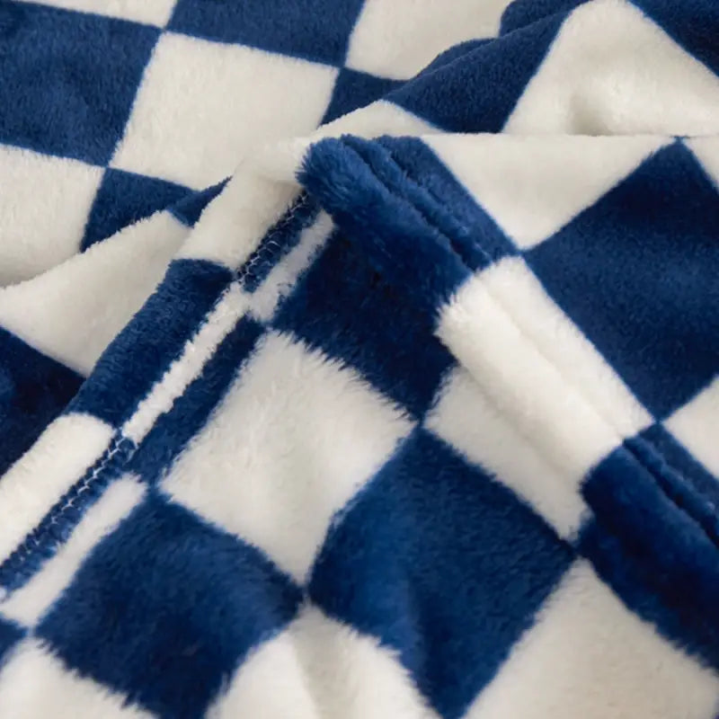 Cozy Blue Plaid Flannel Throw