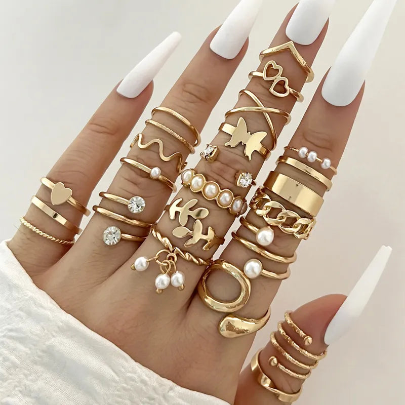 Chic Oil Drip Knuckle Ring Collection