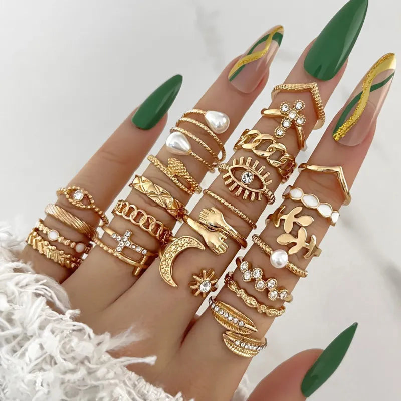 Chic Oil Drip Knuckle Ring Collection