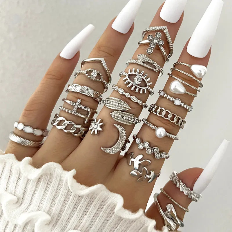 Chic Oil Drip Knuckle Ring Collection