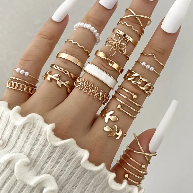 Chic Oil Drip Knuckle Ring Collection